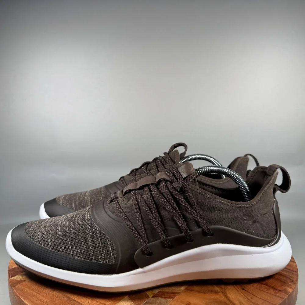 Puma Ignite Fasten8 Mens Golf Shoes Brown White Spikeless 192461 01 Size 10
